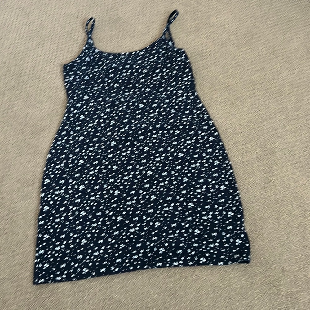 Ivy and main, navy blue floral, spaghetti strap dress